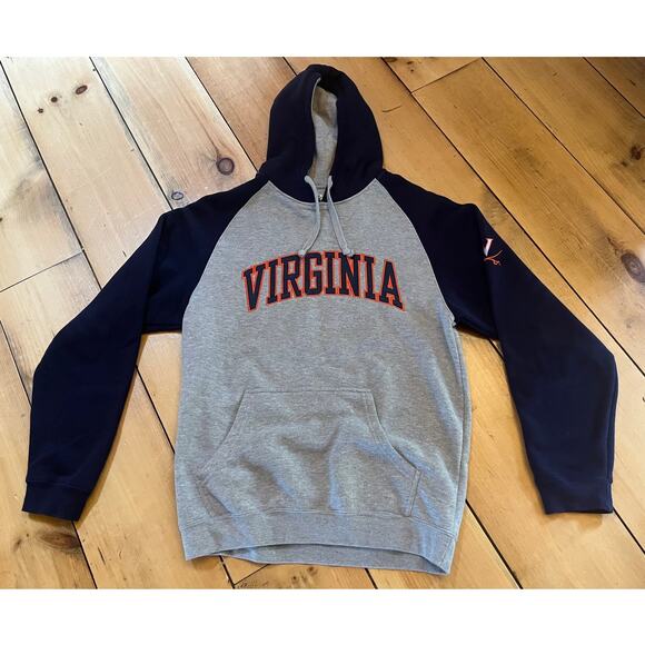 University of Virginia Men's Hoodie Sweatshirt. Navy. Grey. Size Medium UVA - Picture 1 of 6